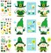 St. Patrick’s Day Craft Kit for Kids – 24 Sets DIY Leprechaun & Shamrock Hanging Ornaments, Stickers, Party Favors & Classroom Decorations